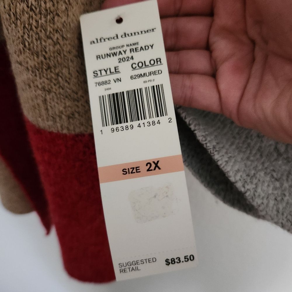 Alfred Dunner Womens Colorblock Open Front Long C… - image 4